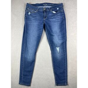 Signature by Levi Strauss & Co Womens Low Rise‎ Distressed Jeggings Blue W33 L30